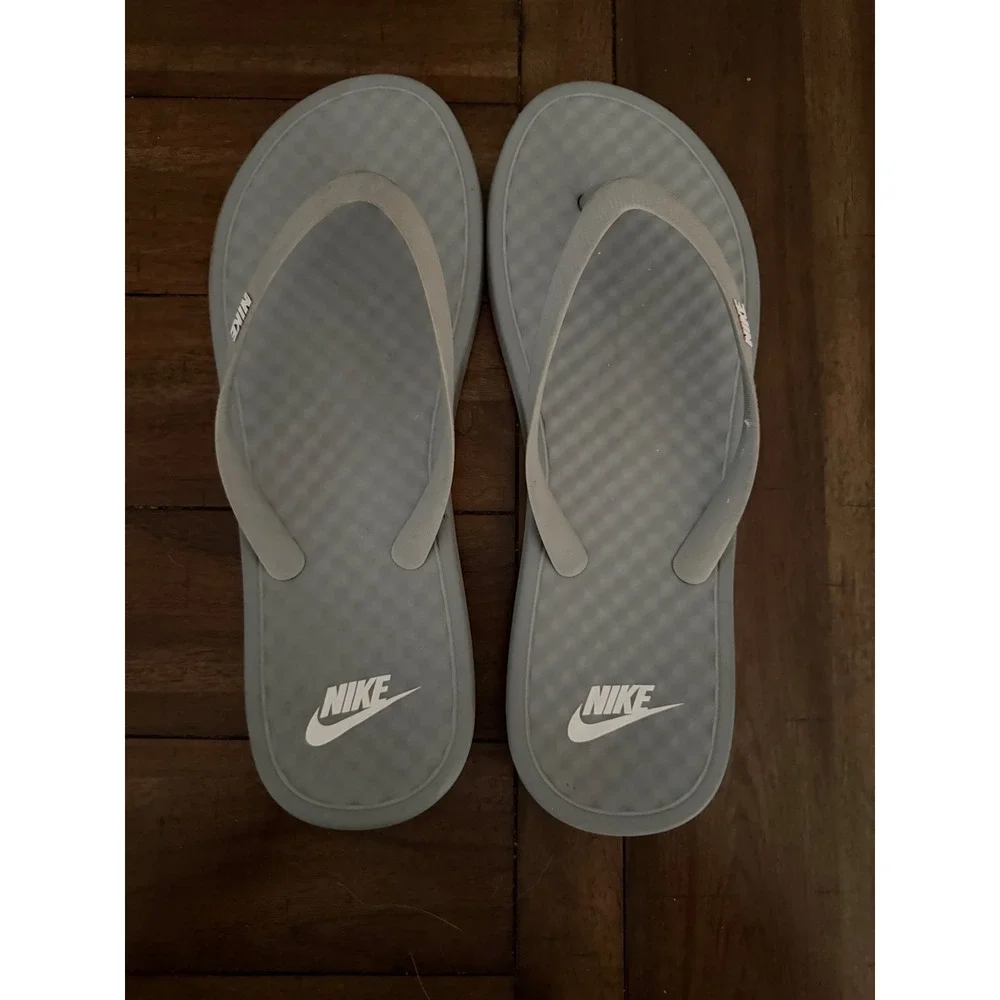 Nike Solarsoft Thong II Grey White Mens Flip Flop Sandals 488160-012